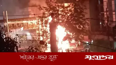রাজধানীর নদ্দায় ফুটওভার ব্রিজ সংলগ্ন ভয়াবহ অগ্নিকাণ্ড, ফায়ার সার্ভিসের দ্রুত পদক্ষেপে নিয়ন্ত্রণ
