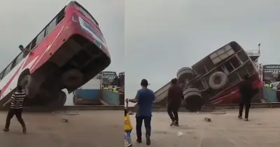 রাজবাড়ীর দৌলতদিয়া ঘাটে বাস দুর্ঘটনায় নিহত ২, নিখোঁজ অন্তত ৩৫