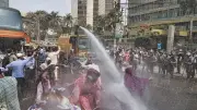 পাঁচ ব্যাংকের আমানতকারীদের বিক্ষোভে জলকামান, 'হেয়ার কাট' বাতিলের দাবি