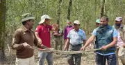 বরগুনার পাথরঘাটায় ৯ ফুট লম্বা অজগর উদ্ধার, সংরক্ষিত বনে অবমুক্ত
