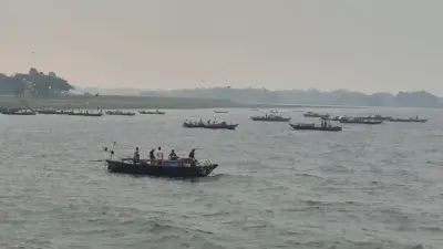 চাঁদপুরে ইলিশ ধরার নিষেধাজ্ঞা উপেক্ষা করে জেলেদের মহোৎসব চলছে