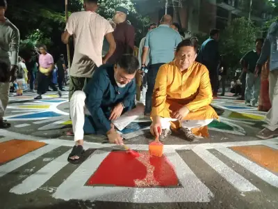 গুলশানে চৈত্রসংক্রান্তিতে আলপনা উৎসব, পয়লা বৈশাখের প্রস্তুতিতে মাতোয়ারা রাজধানীবাসী