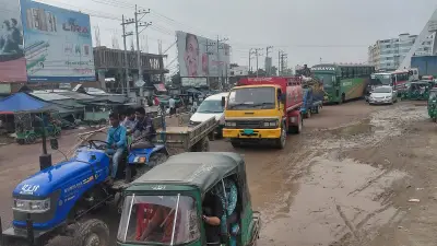 ব্রাহ্মণবাড়িয়ায় ঢাকা-সিলেট মহাসড়কে দীর্ঘ যানজট: গর্ত ও মারামারিতে হাজারো যাত্রী ভোগান্তি
