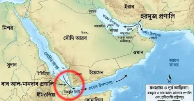 হুতি বিদ্রোহীদের হুমকি: ট্রাম্পের কর্মকাণ্ডে বাব-এল-মানদেব প্রণালি বন্ধের আশঙ্কা
