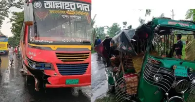 নেত্রকোনায় বাস-সিএনজি সংঘর্ষে নিহত ২, আহত ৩