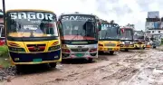রাজশাহীতে বাস চলাচল বন্ধ, যাত্রীদের চরম ভোগান্তি