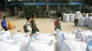 বিদ্যালয়ের মাঠে ধানের হাট, শিক্ষার্থীদের পড়াশোনায় বিঘ্ন