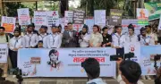 রামিসা হত্যার প্রতিবাদে ফুলকুঁড়ি আসরের মানববন্ধন ও দাবি