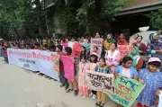 পল্লবীতে শিশু ধর্ষণ ও হত্যার প্রতিবাদে নালন্দা শিক্ষার্থীদের মানববন্ধন