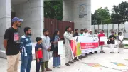রংপুরে শিশু-নারী নিরাপত্তা ও ধর্ষকের দৃষ্টান্তমূলক শাস্তির দাবিতে মানববন্ধন