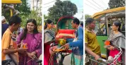 মে দিবসে জাবি ক্যাম্পাসে রিকশাচালকদের স্যালাইন বিতরণ