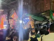 বিজেপি জয়ের পর কলকাতায় বুলডোজার দিয়ে দোকান ভাঙচুর