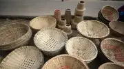 বাঁশের তৈরি ধানের গোলা ও টুকরির বাজার সিলেটে