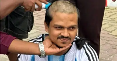 ব্রাজিলের জয়ে মাথা ন্যাড়া করলেন আর্জেন্টাইন সমর্থক