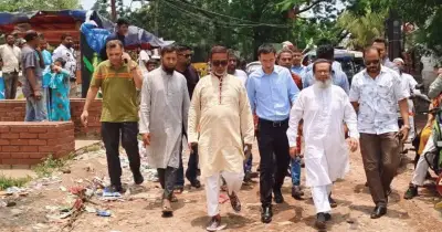 শীতলক্ষ্যা নদীতে প্রস্তাবিত হাজীগঞ্জ-নবীগঞ্জ সেতু পরিদর্শনে চীনা প্রতিনিধি দল
