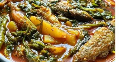 পালং শাকে টেংরা মাছের পুষ্টিকর রেসিপি