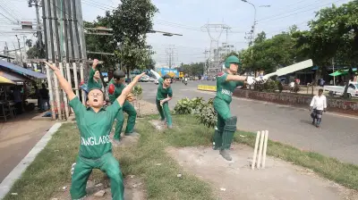 বিবর্ণ ভাস্কর্যে নতুন রং, নতুন রূপ পেল চট্টগ্রামের ক্রিকেটার ও বেঙ্গল টাইগার