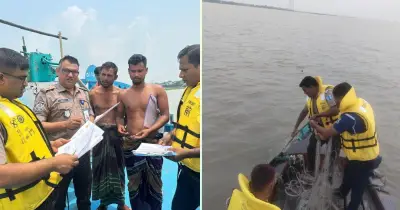 সাত দিনে নদী থেকে বিপুল অবৈধ জাল-মাছ জব্দ, গ্রেফতার ১৮৮