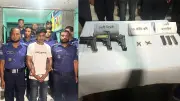 কোমরে ৩ পিস্তলসহ তরুণ গ্রেপ্তার, পুলিশের জিজ্ঞাসাবাদ অব্যাহত
