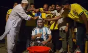 শেরপুরে দুধ দিয়ে গোসল করে আর্জেন্টিনা ছেড়ে ব্রাজিল সমর্থক হলেন দেবপ্রিয়