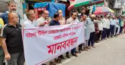বাংলা টিফিনে হামলার প্রতিবাদে রেস্তোরাঁ মালিকদের মানববন্ধন