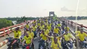 সুনামগঞ্জে ব্রাজিল সমর্থকদের মোটরসাইকেল শোভাযাত্রা