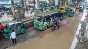 ভাঙাচোরা সড়কে দুর্ভোগ, পানি জমে ডোবা, গর্তে বাঁশের খুঁটি