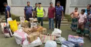 কুড়িগ্রামে ধানের গোলা থেকে বিপুল ভারতীয় পণ্য উদ্ধার