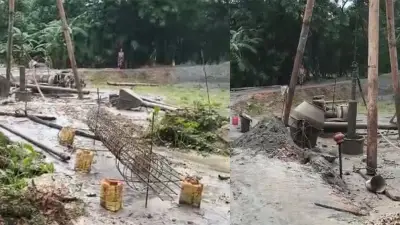 সেতু নির্মাণে অনিয়মের অভিযোগ, স্থানীয়দের বাধায় কাজ বন্ধ