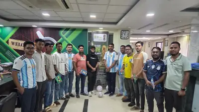 বিশ্বকাপ ফুটবলের আমেজে ভৈরবে এনআরবিসি ব্যাংকের ব্যতিক্রমী লেনদেন আয়োজন