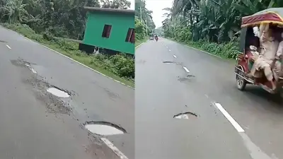 সাত দিনের বৃষ্টিতে উঠে যাচ্ছে কার্পেটিং, শতাধিক গর্তে জনদুর্ভোগ