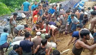 কক্সবাজার রোহিঙ্গা ক্যাম্পে পাহাড় ধসে মাদ্রাসা চাপা, ৩ শিক্ষার্থী নিহত