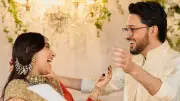 বলিউড অভিনেত্রী আকাঙ্ক্ষা রঞ্জন ও নির্মাতা শরণ শর্মার ঘরোয়া বিয়ে