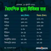 দেশের মুদ্রাবাজারে ডলারের দাম বেড়েছে, অন্যান্য মুদ্রারও দাম বাড়া