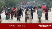 সাতকানিয়ায় বন্যায় জনজীবন বিপর্যস্ত, সড়কে জাল দিয়ে মাছ শিকার